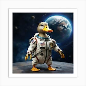 Astronaut Duck Art Print