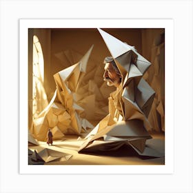 Origami Man Art Print