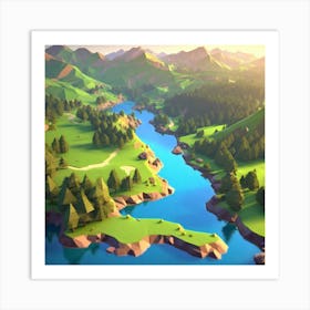 Low Poly Landscape Art Print