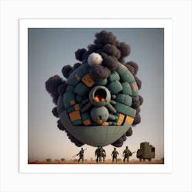 Spaceship In The Desert Art Print