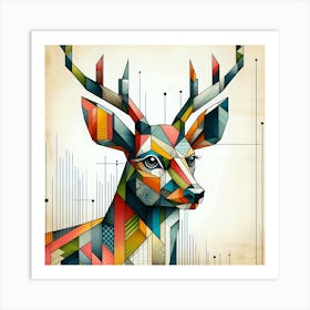 Geometric Deer 2 Art Print