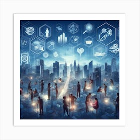 People In The City Art Print