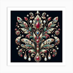 Rococo Floral Ornament9 Art Print