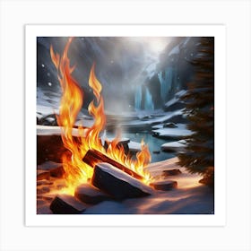 Fire In The Snow 2 Art Print