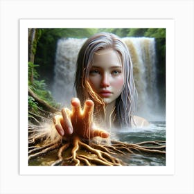 Girl With Tree Roots Art Print