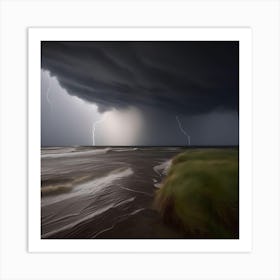 Wind And Rain, Storm Henk Art Print