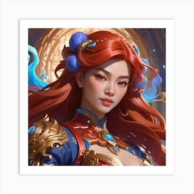 Chinese Girl In Armor 2 Art Print