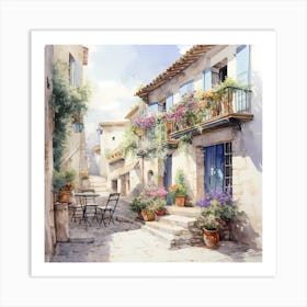 Amalfi Aria: Floral Symphony in Pastel Hues Art Print