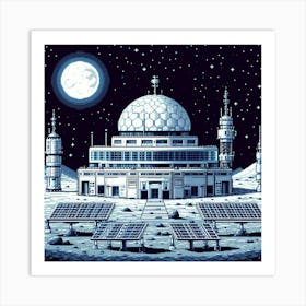 8-bit lunar base 3 Art Print