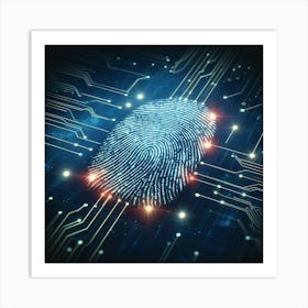 Fingerprint On A Circuit Board 1 Art Print