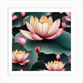 Lotus Flower Wallpaper 6 Art Print