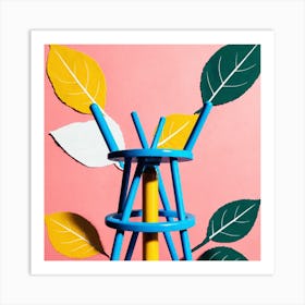 Leaves On A Chair Art Print