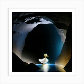 Quack in the cave  Art Print