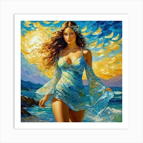 Woman On The Beach ok Art Print