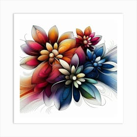 Colorful Flowers 3 Art Print