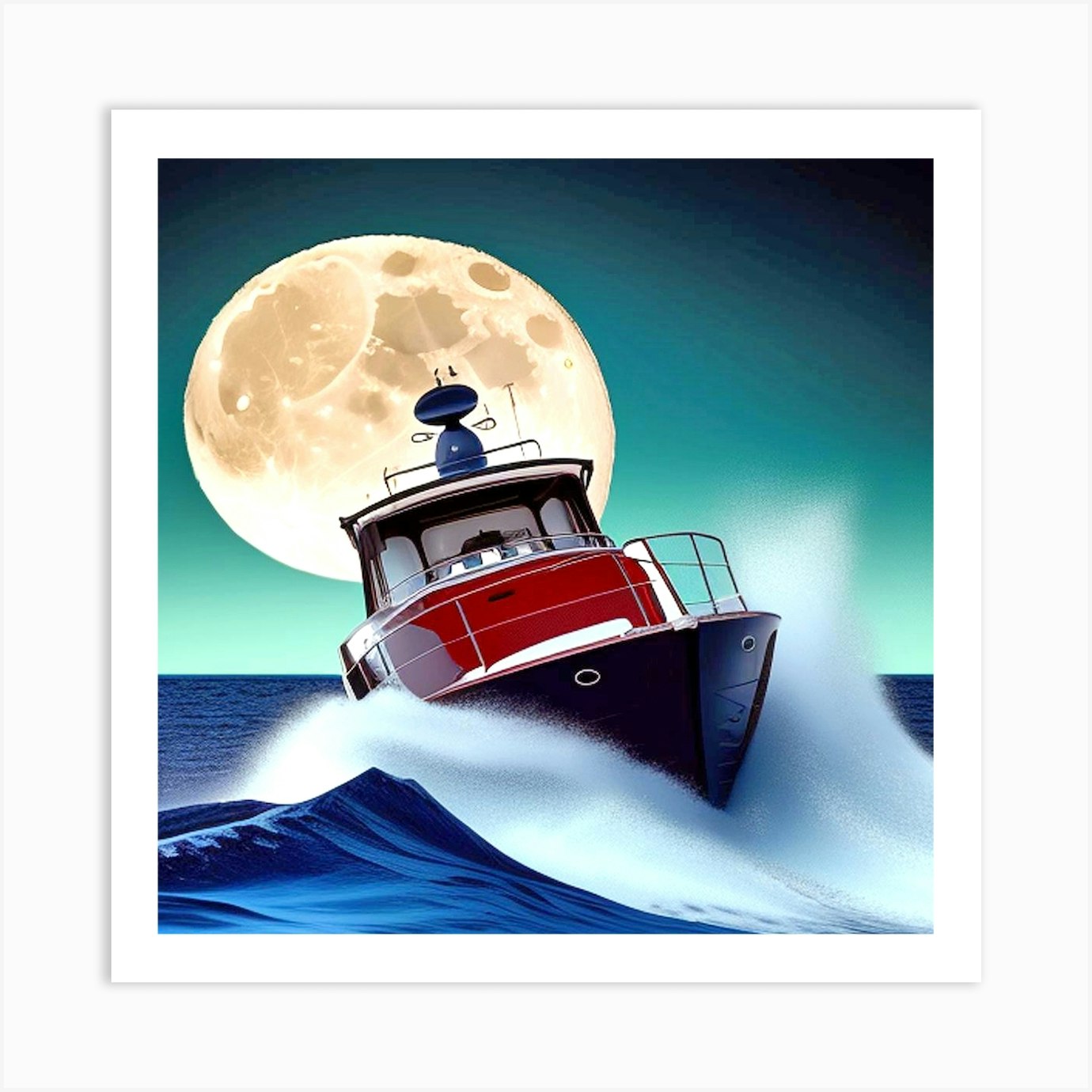 Boat In The Ocean 7 Art Print by MdsArts - Fy