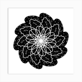 Black And White Flower 11 Art Print