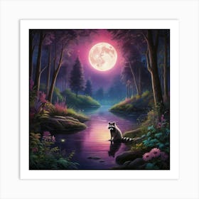 Raccoon In The Forest 2 Art Print