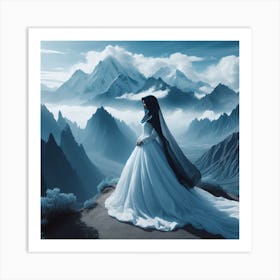 Bride In The Mountains Art Print