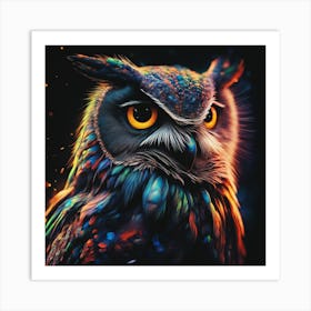 Colorful Owl Art Print