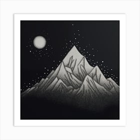 Moonlight Mountain Art Print