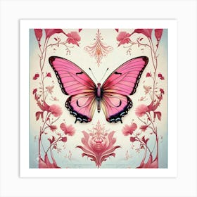 Pink Butterfly Art Print