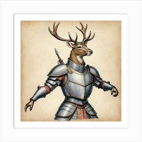 Deer In Armor 12 Art Print