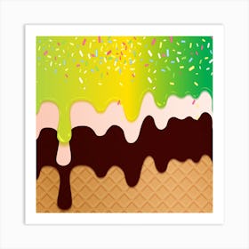 Ice Cream Background 9 Art Print