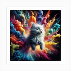 Colorful Cat 5 Art Print