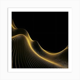 Abstract Golden Wave 2 Art Print