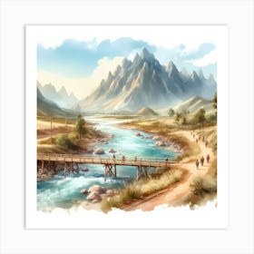 Bridge Over A River Art Print