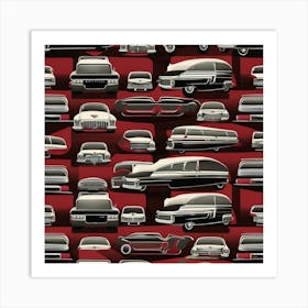 Collection Of Vintage Cars Art Print