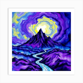 Purple Mountain Painting Art Print