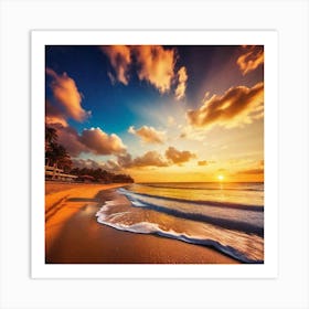 Sunset On The Beach 335 Art Print