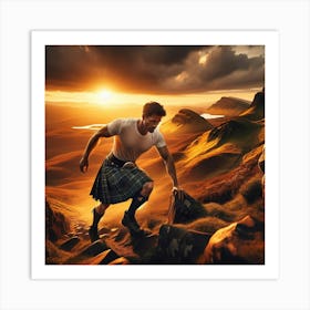 Climbing A Munro Art Print