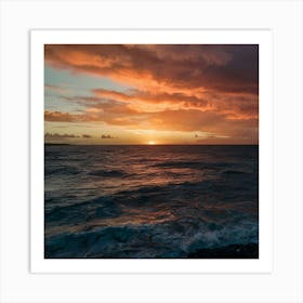 Sunset Over The Ocean Art Print