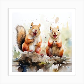 Two Squirrels Art Print