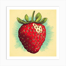 Pop Art Strawberry Illustration Art Print