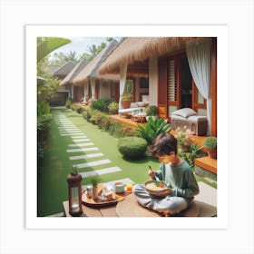 Breakfast At The Resort Art Print