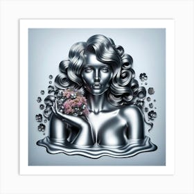 Girl In Water Art Print