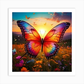 Firefly Whimsical Sunrise With Painted Butterfly Wings 87933 (2) Art Print