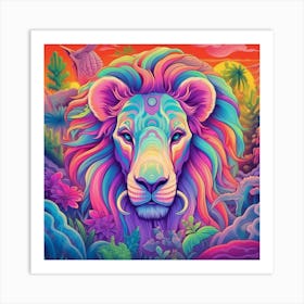 Psychedelic Lion 1 Art Print