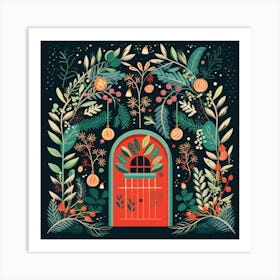 Christmas Door 5 Art Print