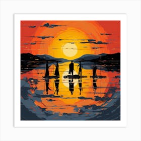 Sunset On The Water Art Print