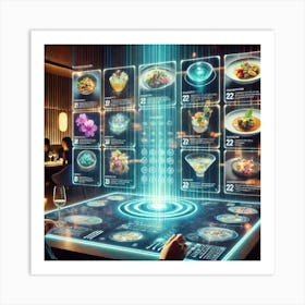 A Futuristic Digital Menu Interface At A High Tech Art Print