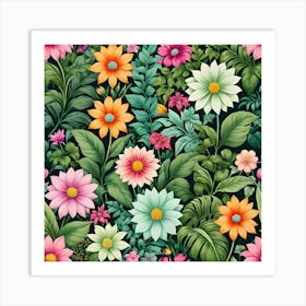 Floral Wallpaper 5 Art Print