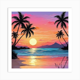 Ocean Sunset Art Prints (2) Art Print