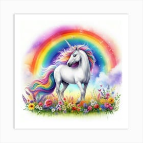 Unicorn In The Rainbow 2 Art Print