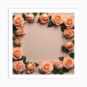 Frame With Roses 9 Art Print