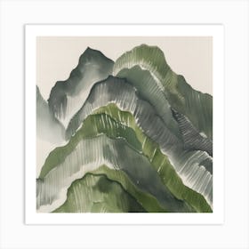 Japanese Watercolour Of Mount Myogi 3 Art Print